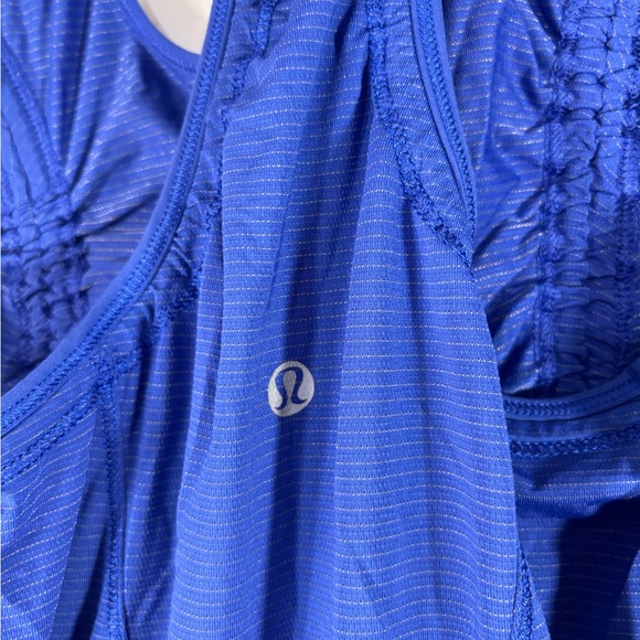 Lululemon Ruched Blue Racerback Tank - Picture 3 of 6